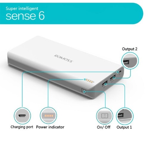 Romoss Power Bank sense plus 20000mAh White Konga Online Shopping