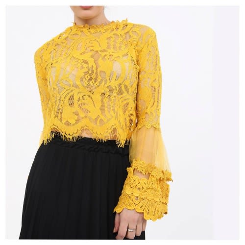 yellow lace top