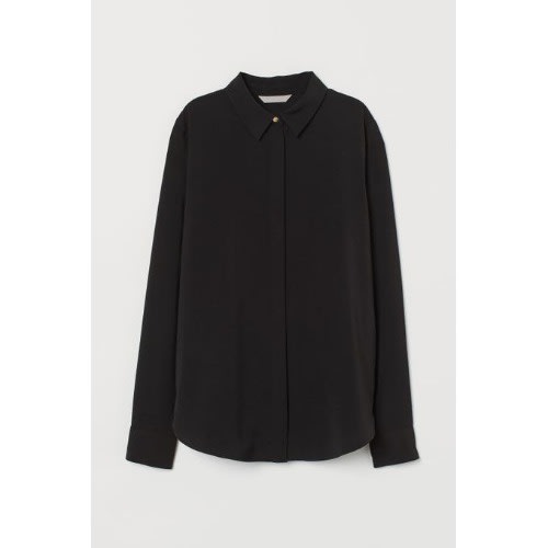 H M Long Sleeved Blouse Black Konga Online Shopping
