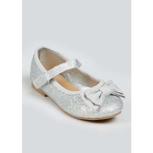 Matalan Girls Glitter Bow Ballet Flat Silver Konga Online Shopping