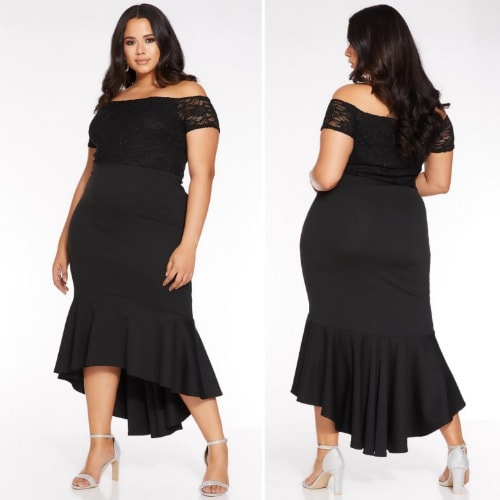 Quiz curve bardot clearance dress