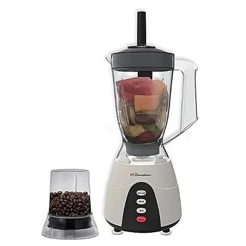 Kitchen Genie Glass Table Top Blender With Grinder 500W 1.5 Litre Metallic Red 