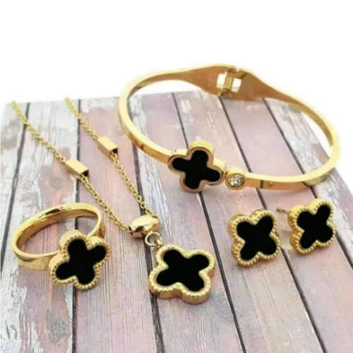 Fashion Jewelry Clover VCA Jewelry Set Black Konga Online Shopping