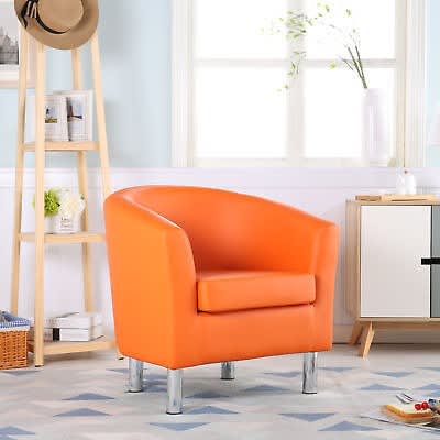 Orange bucket chair sales