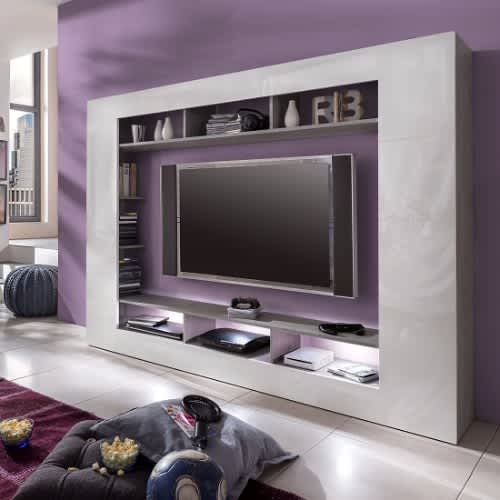 Rocco Tv Entertainment Unit White Gloss With Led Light Konga Online Shopping