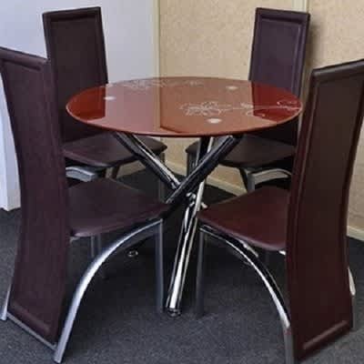 John Cutter Creation Round Dining Table Brown 4 Chairs In John Cutter Creation Round Dining Table Brown 4 Chairs
