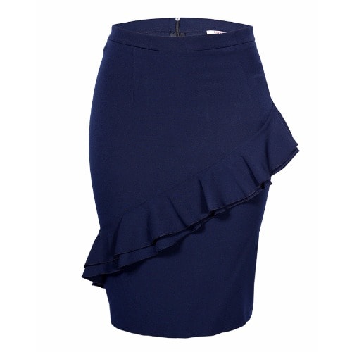 navy formal skirt