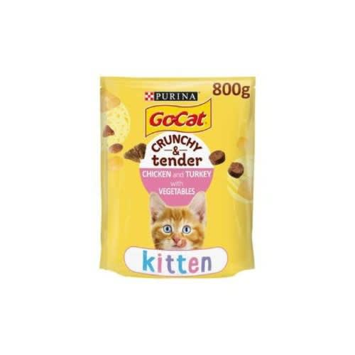 Go cat Crunchy And Tender Kitten Food Chicken And Veg 800g