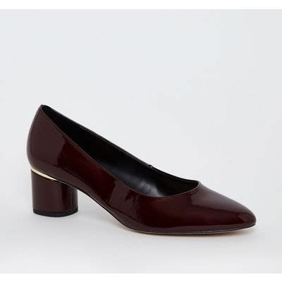 burgundy patent court shoes