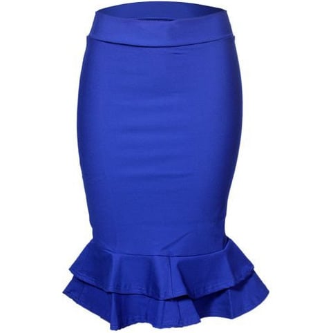 Women's Step Design Skirt - Blue 