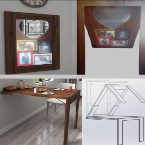 Wall mounted dining table picture outlet frame