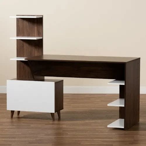 Modern 2tone Storage Computer Desk With Shelves Konga Online Shopping