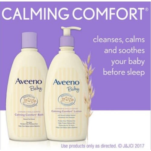 Aveeno Baby Calming Comfort Lotion Wash Twin Pack 532ml X2