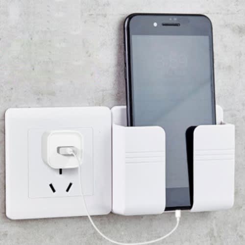 Multifunction Wall Mounted Phone Charging Holder - White