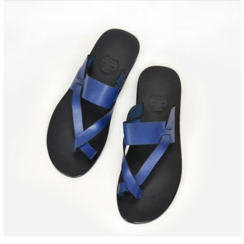 blue and black slippers