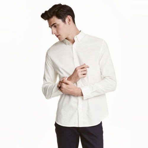 h and m white shirt mens