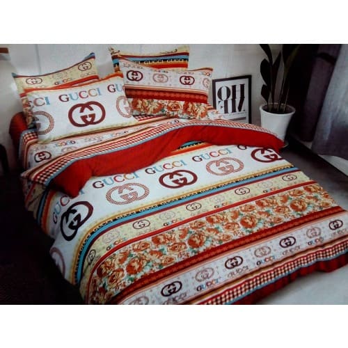 Premium Gucci Inspired Set Of Bedsheet Duvet With 4 Pillow Cases