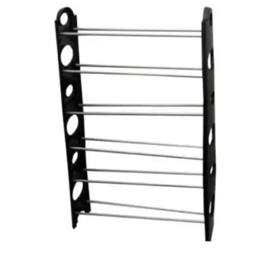 Stackable Shoe Rack 20 Pairs 8Ft Black Konga Online Shopping