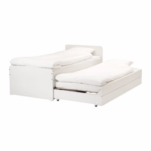 Handys Slakt Bed Frame W Pull Out Bed Storage White Konga