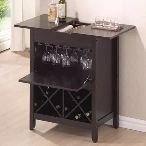 Modern Dry Bar And Wine Cabinet Brown, Modern Dry Bar And Wine Cabinet