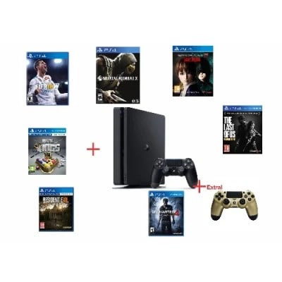 PS4 Slim - - 7 Bundle + Extra Pad - Gold | Konga Online Shopping