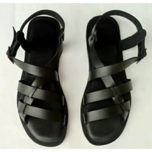 trendy black sandals