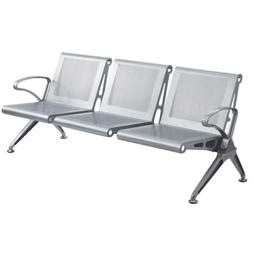 Stainless Steel Airport Bench Silver