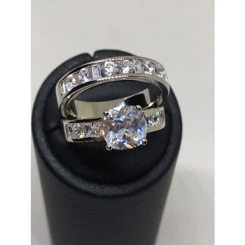 Sterling Silver Two In One Engagement Wedding Ring Set Model Konga Online Shopping