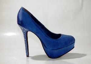 embellished blue heels