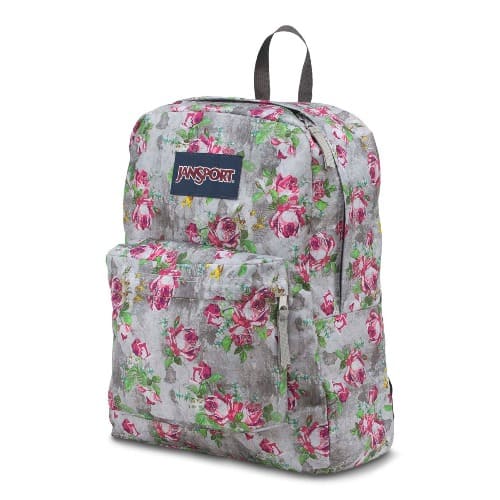 jansport gray floral backpack