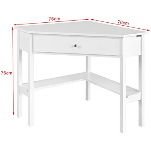 Sobuy White Corner Desk Triangle Table Desk With Drawer Home Office Desk Computer Workstation Konga Online Shopping