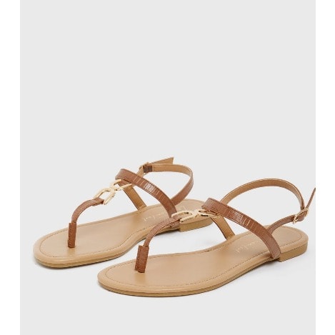 New look tan flat sandals on sale