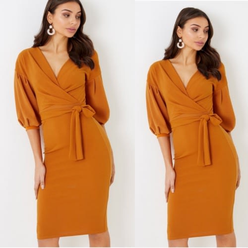 boohoo orange dress