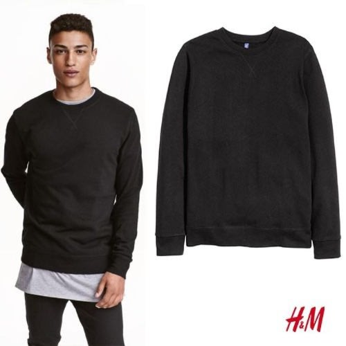 h&m plain black hoodie