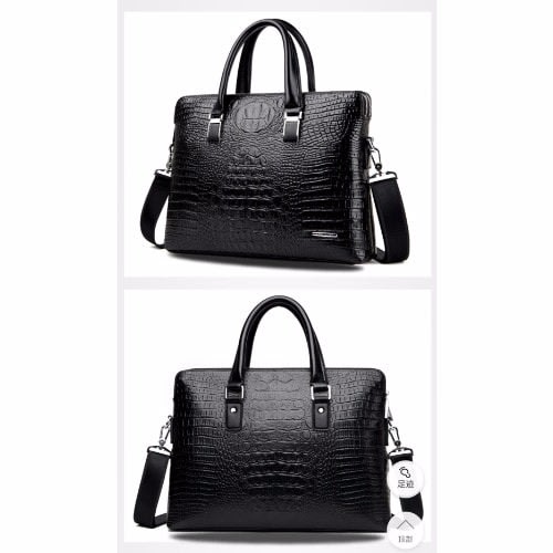 A&B Men's Crocodile Skin Messenger Bag - Black | Konga Online Shopping