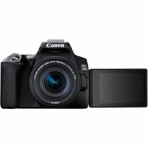eos 250d slr camera 18 55mm dc iii lens 24 1mp 3 inch lcd display 4k fhd wifi black