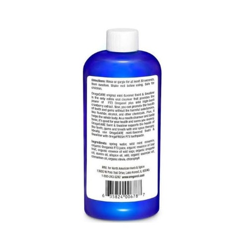 North American Mouthwash Oregacare Swirl & Swallow wild Mint Flavor