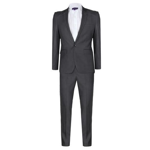 Aria Men's Modern Suite Pin Lapel Semi-fitted Suit - Grey - Ms-4757 ...
