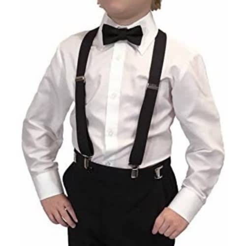 Black dress shirt on sale with white suspenders