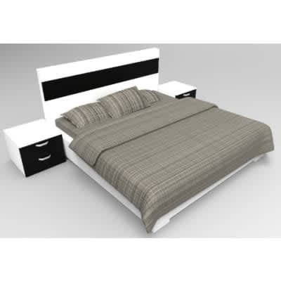 Adelia Series 6 X 6 Feet Bedframe White And Black With 2 Bed