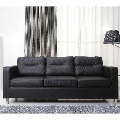 Mak Soma Livingroom Faux Leather 3, How To Clean Black Faux Leather Sofa