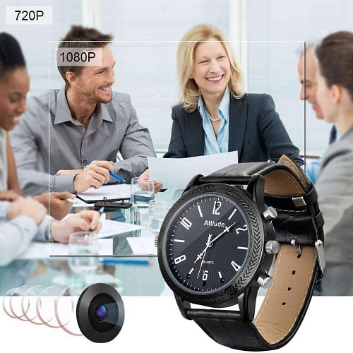 Waterproof spy camera watch top