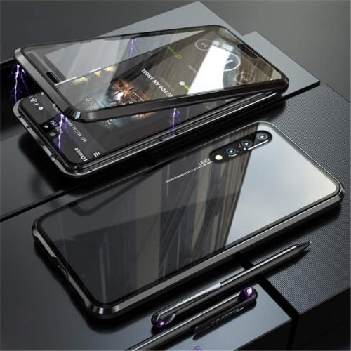 huawei y9 prime 2019 case gift source magnetic absorption case clear tempered glass ful