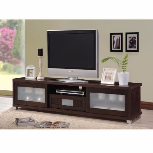 Handys Temple Contemporary Dark Brown Wood 70 Inch Tv Cabinet With