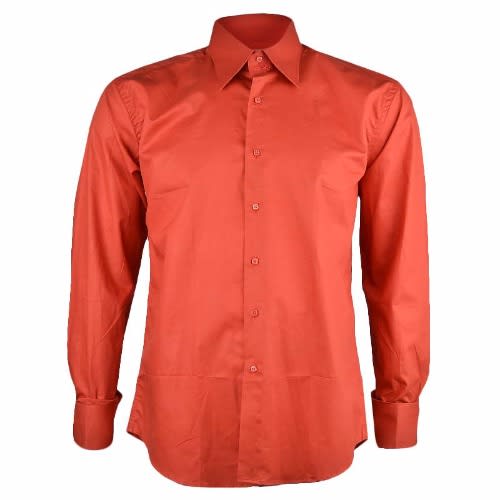 mens orange formal shirt
