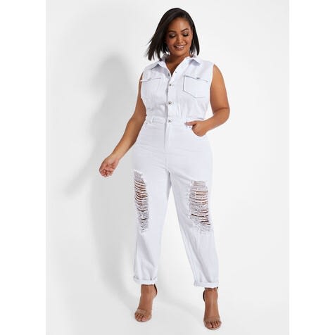 ashley stewart jean jumpsuit