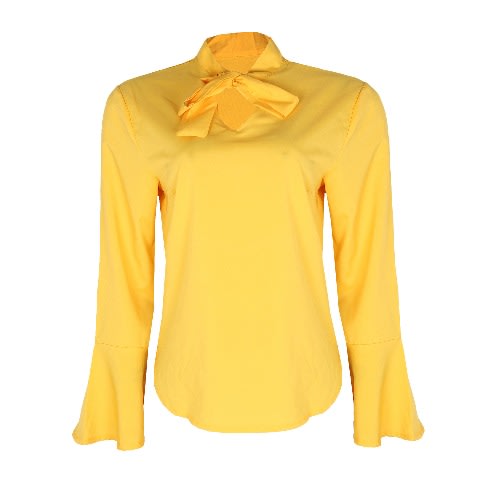 yellow bell sleeve shirt