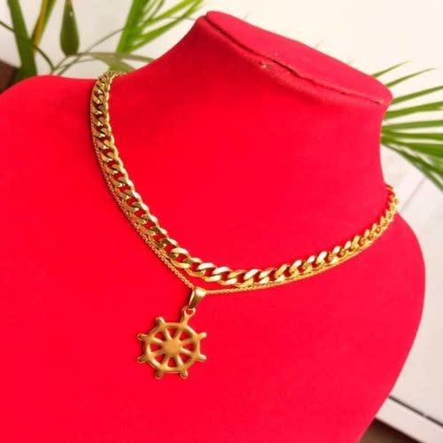 Cuban Chain With Pendant Gold Konga Ping - Can You Put A Pendant On Cuban Chain