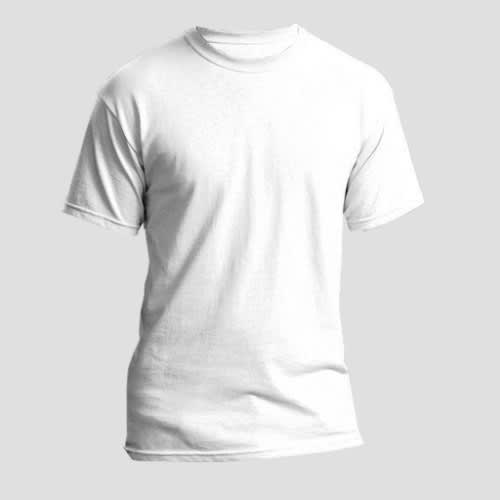 T shirt round top neck white