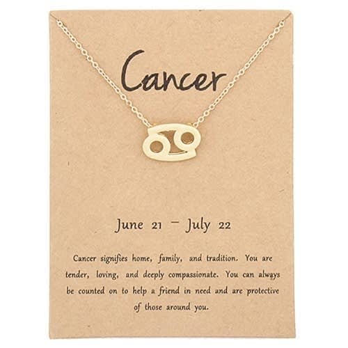 Gold Plated Cancer Zodiac Sign Necklace 